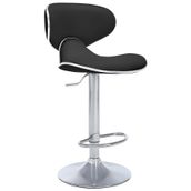 Bürocci 9549S0481 Siyah Modern Deri Metal Ayaklı Yüksek Tezgah Sandalyesi
