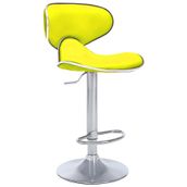 Bürocci 9549S0512 Sarı Modern Deri Metal Ayaklı Yüksek Tezgah Sandalyesi