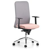 Bürotime Comfy Başlıklı Sabit Kol Alüminyum Ayak Gri Somon Çalışma Koltuğu