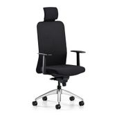 Bürotime Comfy Başlıklı Sabit Kol Krom Ayak Siyah Çalışma Koltuğu