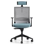 Bürotime Cozy Başlıklı Sabit T Kol Plastik Ayak Mint Yeşili/Gri Çalışma Koltuğu