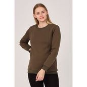 Busa Haki Termal Emzirme Detaylı Hamile Sweatshirt