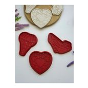 Butik 3d Baskı 3'lü "Aşk" Kalp Şekilli Kurabiye Kalıbı Set 4
