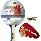 Butterfly Timo Boll Silver Masa Tenisi Raketi Ittf Onaylı - Raket Kılıflı - Kırmızı