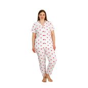 Büyük Beden%100 Pamuk Düğmeli Kadın Pijama Takımı – Rahat ve Şık Gömlek Pijama Tasarımı Ekru M