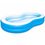 Büyük Boy Oval Şişme Havuz, 2.62 Metre Geniş Jumbo Aile Havuzu, 3 Katmanlı Kalın Güneşe Dayanıklı Malzemeli, Çift Yönlü Hava Akışlı Yetişkin Çocuk Ev Bahçe Yazlık İçin Büyük Boy Oval Şişme Havuz