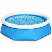Büyük Boy Şişme Havuz, 2.44 Metre Çaplı Jumbo Aile Havuzu, 3 Katmanlı Dayanıklı PVC UV Dayanıklı Tahliye Tıpalı, Yetişkin Çocuk Ev Balkon Bahçe Yazlık Teras İçin Jumbo Aile Büyük Boy Şişme Havuz