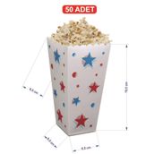 Büyük Karton Popcorn / Mısır Kutusu 50 Adet