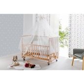 BW 6050 - Tekerlekli Sallanır Sabitlenir Kademeli Anne Yanı Ahşap Bebek Beşik 70x130