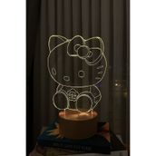 BY-LAMP Hello Kitty Çocuk Odası Hediyesi 3 Boyutlu Led Masa Lambası Çocuk Odası Gece Lambası | 7 Işık Rengi