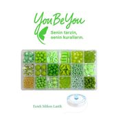 By MO Accessories Yeşil Boncuklarla Kutulu Takı Yapma Hobi Eğlence Seti - Bileklik Yapma Seti - Kendin Yap
