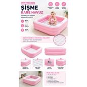 BYCEGU Şişme Taban Bebekler Ve Çocuklar İçin Uygun Pembe Renk Su Havuzu Şişme Havuz 86x86x25
