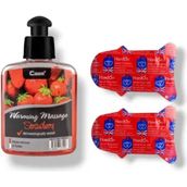 Caas Çilek Aromalı Masaj Yağı 100 ml - Erkeklere Özel Sertlik Performans Takviyesi 6'lı - 2 Adet