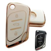 Cadillac Tipli Kd Keydiy Nb30 Uyumlu Kumanda Anahtar Kılıfı Oto Anahtarlık Beyaz Gold