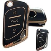 Cadillac Tipli Kd Keydiy Nb30 Uyumlu Kumanda Anahtar Kılıfı Oto Anahtarlık Siyah Gold