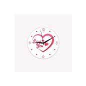 CajuArt Kalp İçinde Love You Yazılı Sevgililer Günü Ahşap Duvar Saati