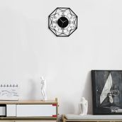 CajuArt Sekizgen Geometrik Ahşap Tasarım 40 cm Modern Duvar Saati