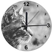 Cakasaat Avcı Kedi Ahşap Duvar Saati