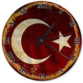 Cakasaat Ay Yıldız Bayrak Retro Duvar Saati