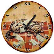 Cakasaat Eski Zeminde Tuvalet Kağıtlarını Parçalayan Kedi Duvar Saati