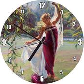 Cakasaat Ressam Daniel Gerhartz Kırmızılı Kadın Yağlı Boya Çalışması Duvar Saati