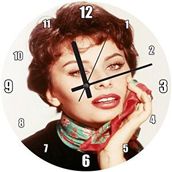 Cakasaat Sophia Loren Rengli Görsel Duvar Saati