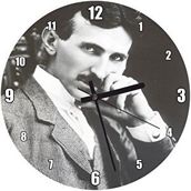 Cakatablo Nikola Tesla Koltukta Oturur Durumda Portresi Duvar Saati