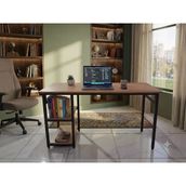 Çalışma Masası Çam/Siyah 140X60 Çalışma Masası, Bilgisayar Masası, Ofis Masası, Metal Ayaklı 2 Raflı
