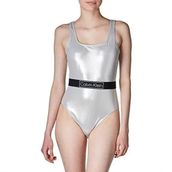 Calvin Klein KW0KW01956 Scoop Back One Piece RP Gri Kadın Mayo