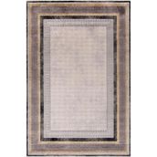 Çam Halı Naturel 1705 Gri Sarı 80x150 cm Romans Halı Modern Desenli Makine Halısı