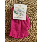 Çamaşır Sepeti Unisex Çocuk Pembe Parmaksız Kesik Yarım Parmak Kışlık Örme Triko Eldiven 3-8 Yaş - 9 - 15 Yaş - Koyu Pembe