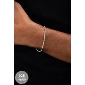 CAN SİLVER Erkek Halat Zincir Bileklik | 925 Ayar Gümüş Bileklik- 3 mm Erkek Bileklik- 17+5 cm Her Bileğe Olur
