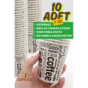 cancup karton bardak 10 Adet 7 Oz Karton Bardak Ekonomik Paket Tek Kullanımlık Kağıt Bardak Sıcak & Soğuk Uyumlu