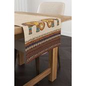 Cango Home CGH1265-RN Kahverengi Etnik Fil Desenli 40x140 cm Dijital Baskılı Runner