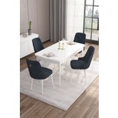 Canisa Concept Are Serisi 80x132 cm Açılabilir Beyaz Mdf Mutfak Masası