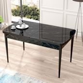 Canisa Concept Nef Serisi 70x114 CM Açılabilir Mdf Siyah Mutfak Masası