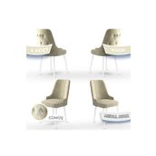 Canisa Concept Newa Serisi 4 Adet 1. Sınıf Babyface Kumaş Beyaz Metal Ayaklı Gümüş Halkalı Krem Sandalye