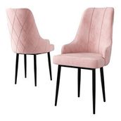 Canisa Concept Trex Serisi 1. Sınıf Babyface Kumaş Sandalye Siyah Metal Ayak Pembe Sandalye