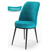 Canisa Dexa Serisi Üst Kalite Metal Beyaz İskeletli Turkuaz 6 Adet Yemek Odası Sandalyesi