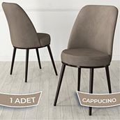 Canisa Jaxe Serisi Cappucino 1. Sınıf Babyface Kumaş Metal Kahverengi İskeletli Yemek Odası Sandalyesi