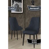 Canisa Trex Serisi 1. Sınıf Babyface Kumaş Siyah Metal Ayak 1 Adet Antrasit Sandalye