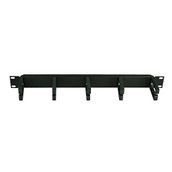 Canovate 1U 19'' Metal Kancalı Yatay Kablo Organizer Siyah 1,5mm Çelik 5 Kancalı Kablo Düzenleyici RAL 9005 2 Yıl Üretici Garantili