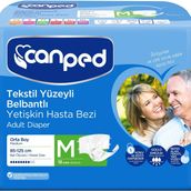 Canped Bel Bantlı Tekstil Yüzey M 18 Adet Yetişkin Hasta Bezi