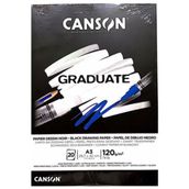 Canson Graduate Cangrad Siyah 20 Sayfa A3 120 gr Çizim Bloğu