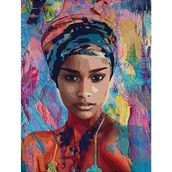 Canvas Hobby Afrikalı Güzel 6 50 x 65 cm Kasnaklı Sayılarla Boyama Seti