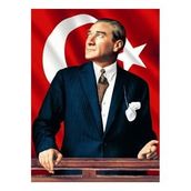 Canvas Hobby Atatürk ve Bayrak Kasnaklı 60 x 75 cm Sayılarla Boyama Seti