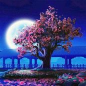 Canvas Hobby Baharda Dolunay Kasnaklı 60 x 75 cm Sayılarla Boyama Seti