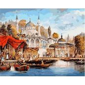 Canvas Hobby Bir Zamanlar İstanbul Kasnaklı 40 x 50 cm Sayılarla Boyama Seti