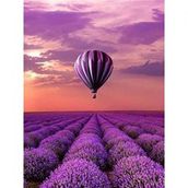 Canvas Hobby Canvas Lavanta Bahçesi ve Balon 50 x 65 cm Kasnaklı Sayılarla Boyama Seti