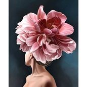Canvas Hobby Çiçek Kadın 11 Renkli Kasnaklı 40 x 50 cm Sayılarla Boyama Seti